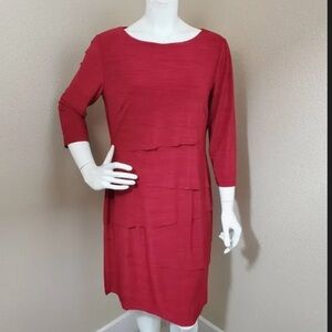 TAHARI burnt orange DRESS ASL TIERED SIZE 6